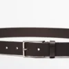 Nappa Leather Belt with Rectangular Buckle