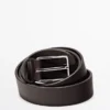 Nappa Leather Belt with Rectangular Buckle