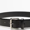 Nappa Leather Belt with Square Buckle