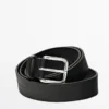 Nappa Leather Belt with Square Buckle