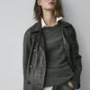 Nappa Leather Jacket with Belt Detail