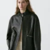 Nappa Leather Jacket with Pocket Details