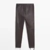 Nappa Leather Leggings with Elasticated Detail