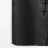 Nappa Leather Midi Skirt with Lace Detail