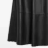 Nappa Leather Midi Skirt with Seams