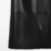 Nappa Leather Midi Skirt with Seams
