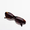 Narrow Tortoiseshell-Effect Sunglasses