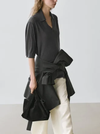 Oversize Silk and Wool Blend Knit Sweater