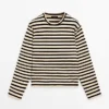 Oversize Striped Cotton Blend T-Shirt