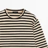 Oversize Striped Cotton Blend T-Shirt