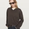 Oversize V-Neck Knit Sweater