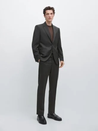 Pinstriped Cool Wool Suit Trousers