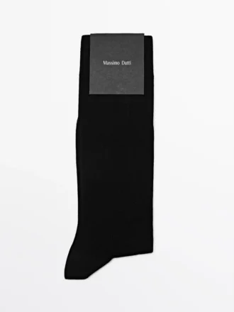 Plain Silk Blend Knit Socks