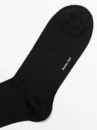 Plain Silk Blend Knit Socks