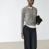 Pleated Wool Blend Trousers
