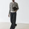 Pleated Wool Blend Trousers