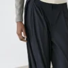 Pleated Wool Blend Trousers