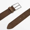 Plush Nappa Leather Belt with Nickel Buckle