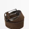 Plush Nappa Leather Belt with Nickel Buckle