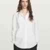 Poplin Shirt with Hidden Buttons