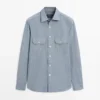 Regular Fit Denim Shirt with Pocket Details
