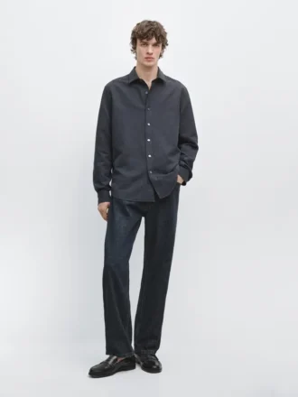 Regular Fit Linen Blend Shirt