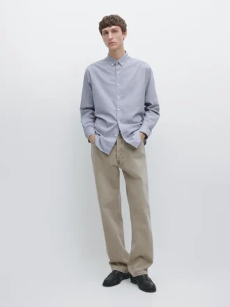 Regular-Fit Melange Cotton Shirt