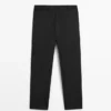 Relaxed Fit Darted Cool Wool Blend Trousers