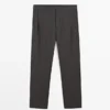 Relaxed Fit Wool Blend Trousers