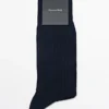 Ribbed Cotton Blend Socks