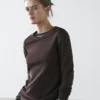 Ribbed Long Sleeve Melange T-Shirt