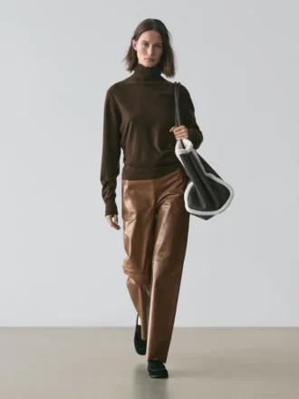 Shiny Nappa Leather Trousers