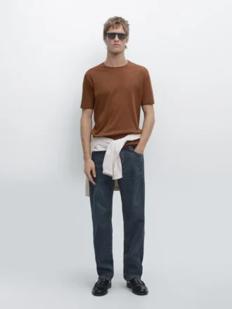 Short Sleeve Cotton Blend T-Shirt