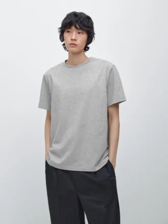 Short Sleeve Cotton Melange T-Shirt