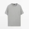 Short Sleeve Cotton Melange T-Shirt