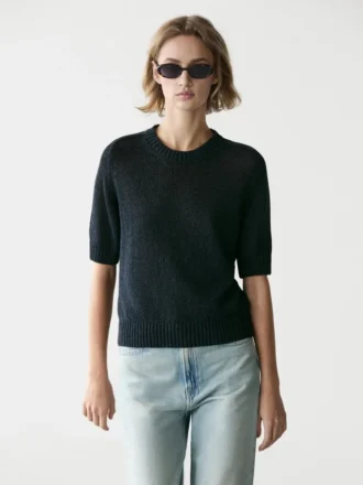 Short Sleeve Knit Sweater