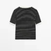 Short Sleeve T-Shirt with Contrast Stripes