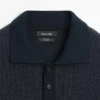 Short Sleeve Textured Knit Polo Shirt