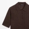 Short Sleeve Wool Blend Knit Polo Shirt