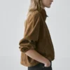Short Suede Leather Bomber Jacket
