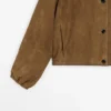 Short Suede Leather Bomber Jacket