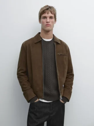 Short Suede Leather Jacket