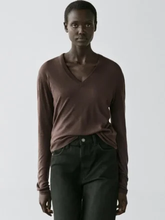 Silk and Wool Blend Knit Sweater