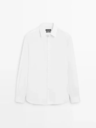 Slim Fit 100% Cotton Poplin Shirt