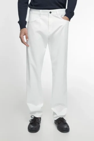 Slim Fit Denim-Effect Trousers