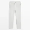 Slim Fit Denim-Effect Trousers