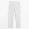 Slim Fit Denim-Effect Trousers