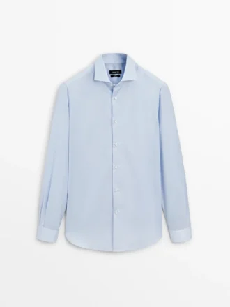 Slim Fit Micro-Striped Shirt