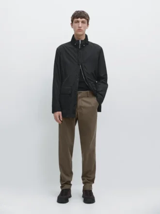 Slim-Fit Micro-Textured Trousers