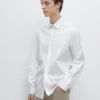 Slim Fit Stretch Cotton Blend Shirt
